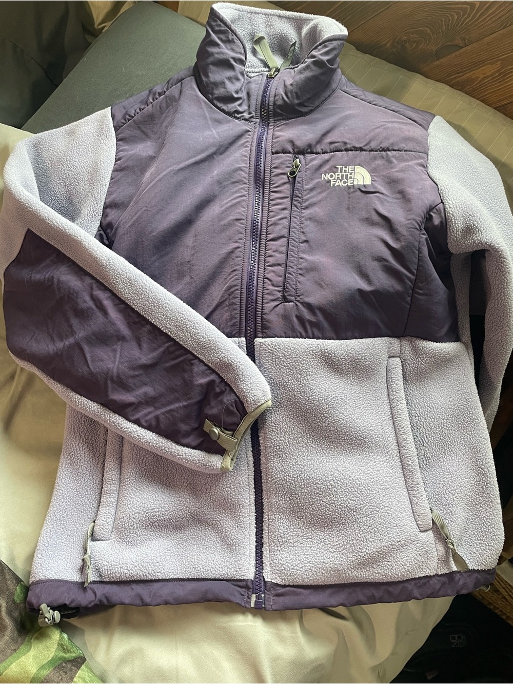 The North Face Two-Tone Purple Fleece Puffer Jacket